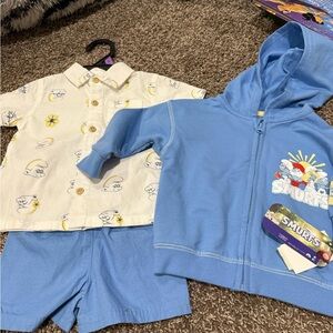 🥭Smurfs Blue Hoodie and outfit Set